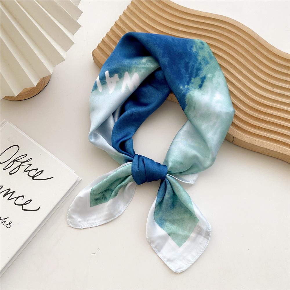 Cotton And Linen Small Square Scarf Silk Scarf Women'S Spring And Autumn New Style Artistic And Versatile Fashionable Temperament Headband Scarf