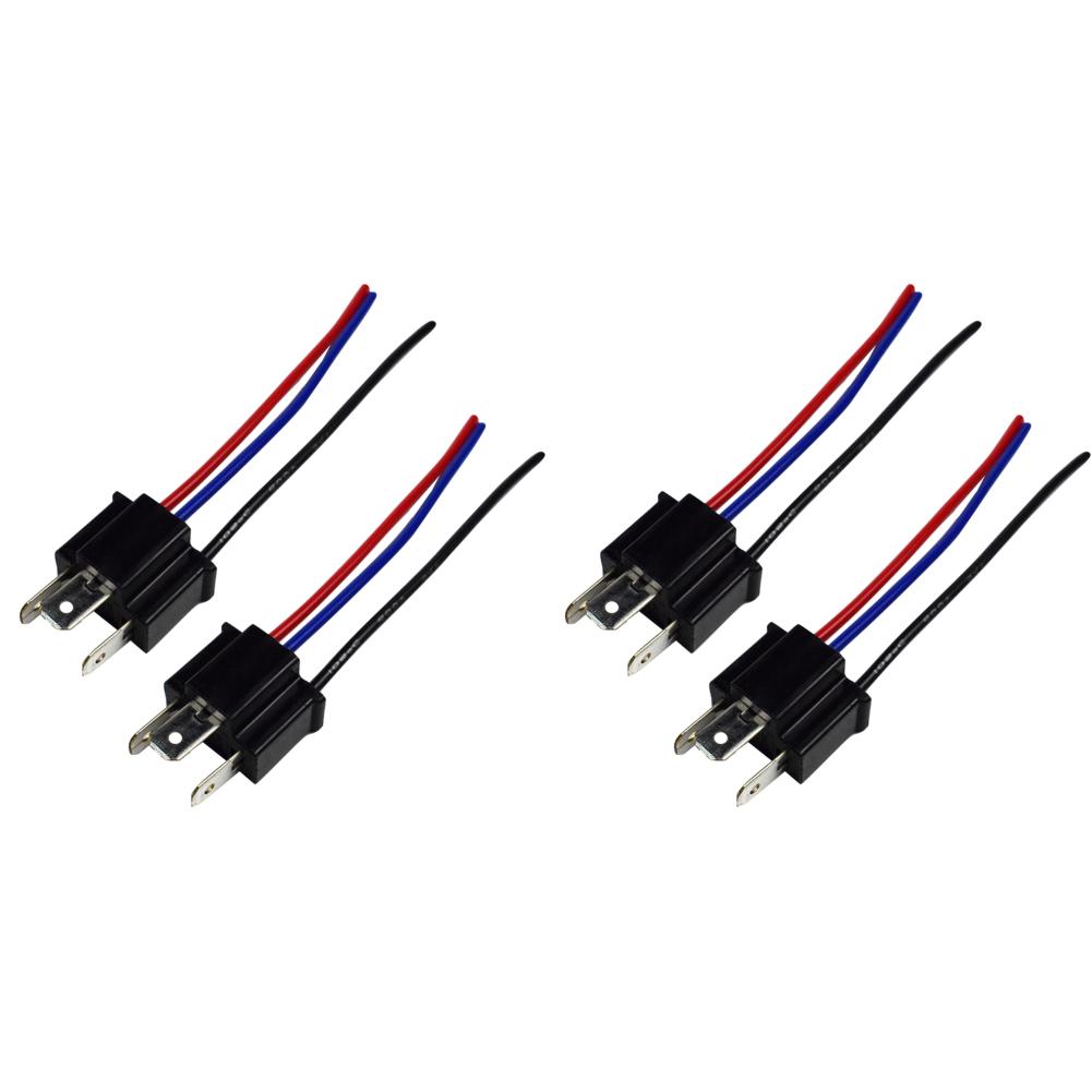 1 Pair 9003 H4 Bulb Socket Wiring Wire Harness Headlight Male Plug Adapter Connector Headlamp Connector Head/Mother Head