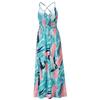 Summer Dress Dress Women's Dress Beach Skirt Print Belt Skirt Cross Strap Dress V-neck Vest Dress
