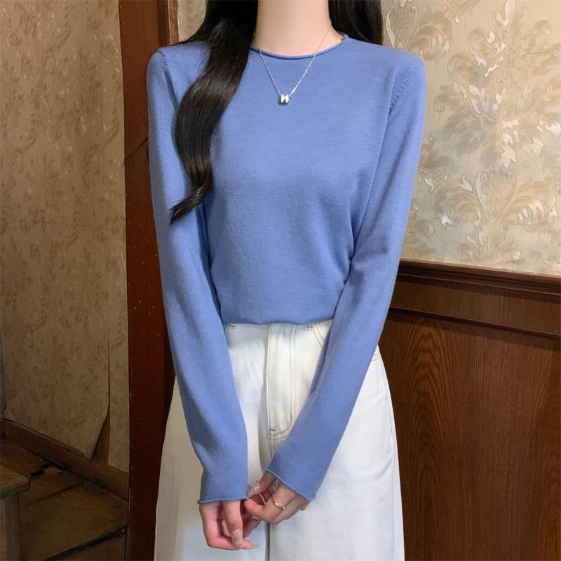 Свитер с плечами женский мягкий восковой внутренний вязаный свитер осень и зима повседневный простой базовый топ с длинными рукавами