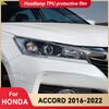 Для HONDA ACCORD 2016-2022 Защитная пленка для фар автомобиля из прозрачного ТПУ, пленка для изменения цвета передних фар