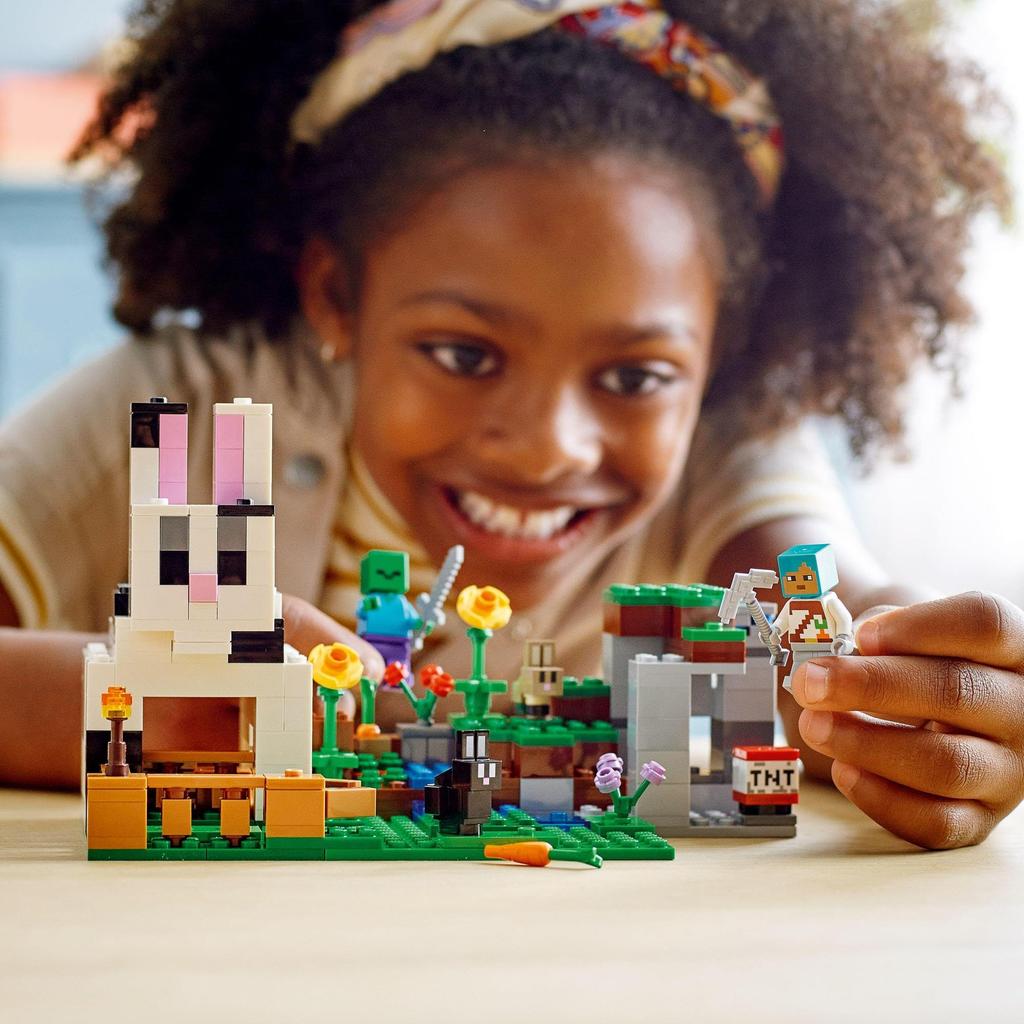 LEGO Minecraft Ферма с кроликами 21181 Строительные кубики Подарок Животные из видеоигры Мальчики Девочки Возраст 8+
