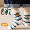 5Pairs Children's Socks Fashion With Letters Moisture-absorbent And Breathable Skin Care Crew Socks Athletic Socks 1-16Years