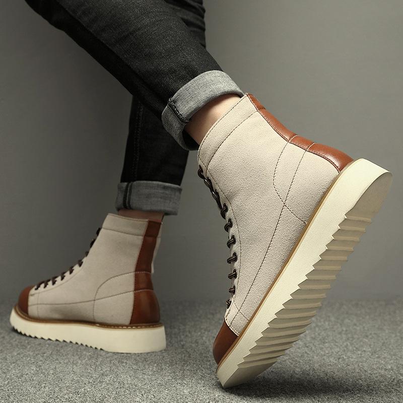 Кожаные ботинки Мартин мужские высокие Ами Кадзи с коротким носком мужские в британском стиле ретро высококлассные полусапоги мужская обувь