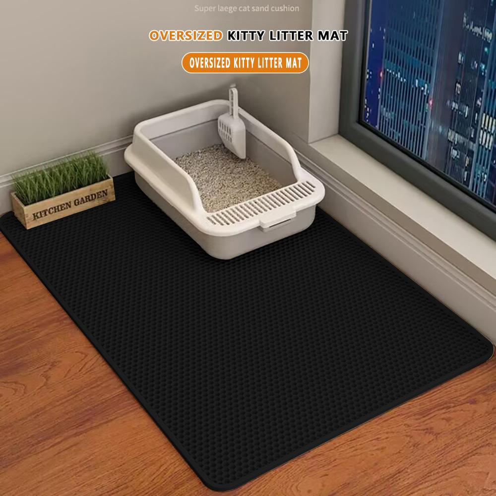 2025 Cat Litter Mat Double Layer Waterproof Urine Proof Trapping Mat Easy To Clean Non-Slip Toilet Pad Cat Scratch Pad Large Foot Pad