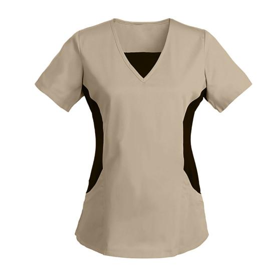 Топ для медсестры с v-образным вырезом контрастного цвета, с короткими рукавами, свободный мягкий дышащий пуловер, повседневная одежда, одежда для работников по уходу