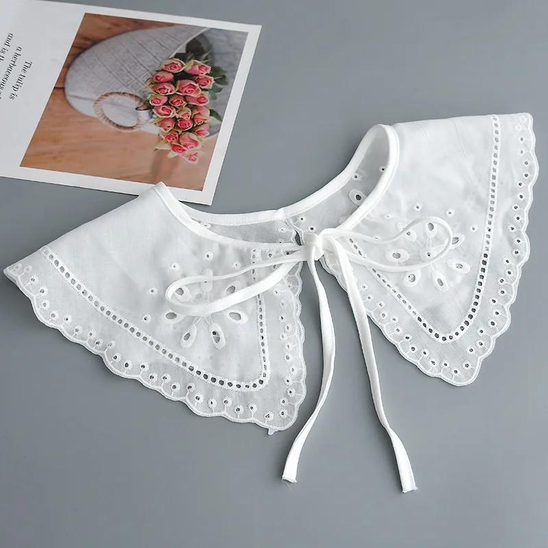 New Summer Lace Fake Collars for Women Shirt Blouse Detachable Collar Woman White Lace Neck Shoulder Wraps False Collar