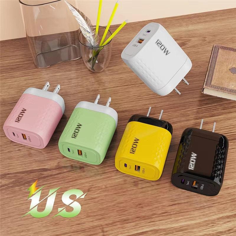 120W USB C Charger GaN Fast Charging Charger PD Quick Charge QC3.0 Wall Adapter For iPhone 15 Xiaomi POCO Samsung Huawei Oneplus