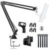 Microphone Microphone Foldable Tabletop Desk Metal Suspension Boom Scissor Arm Adjustable Condenser Microphone For Wiring Clip Included Arm, Stand,