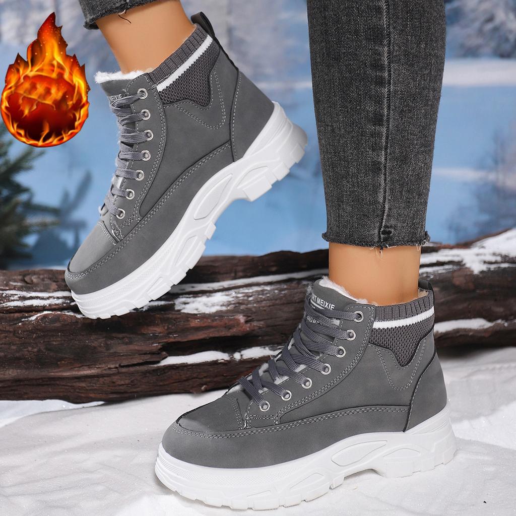 Мужские зимние ботинки Повседневные зимние ботинки на платформе Нескользящие Теплые меховые ботильоны Плюшевые уличные ботинки для ходьбы и походов Женские ботинки Размер 36-46