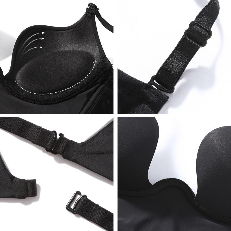 Бюстгальтер с открытой спиной и глубоким вырезом, сексуальный бюстгальтер с глубоким вырезом и глубоким вырезом, свадебный бюстгальтер с открытой спиной, невидимое бесшовное нижнее белье с глубоким U-образным вырезом