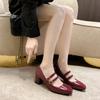 Fashion 2024 New Women's Shoes Mary Janes Women's High Heels Fashion Buckle Strap Dress Pumps Women Hot Sale Square Toe Heels Women