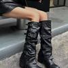 Fashion Women Boots 2024 New Winter Fashion Casual Shoes for Women High Heels Square Heels Pointed Toe Solid Color Zapatos De Mujer