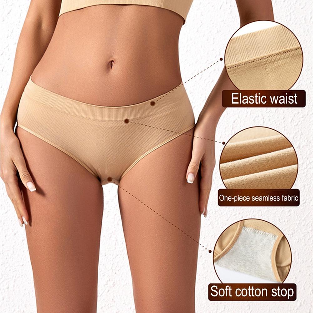 Бесшовные трусы с низкой посадкой для женщин, однотонные эластичные трусы с подъемом бедер, мягкие дышащие женские трусики с полным покрытием