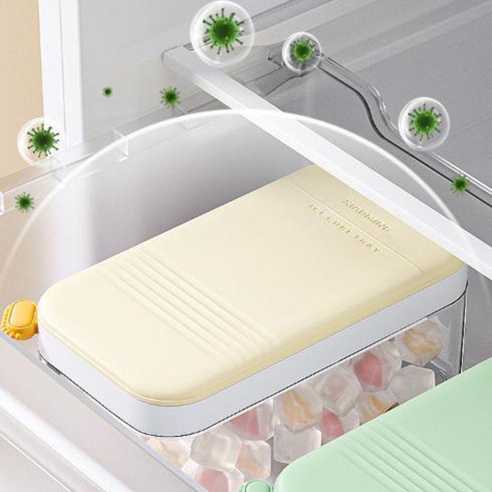Large Capacity Ice Mould Storage Box Flip Ice Cube Molds Creative 32 Grids Ice Cube Tray Kitchen