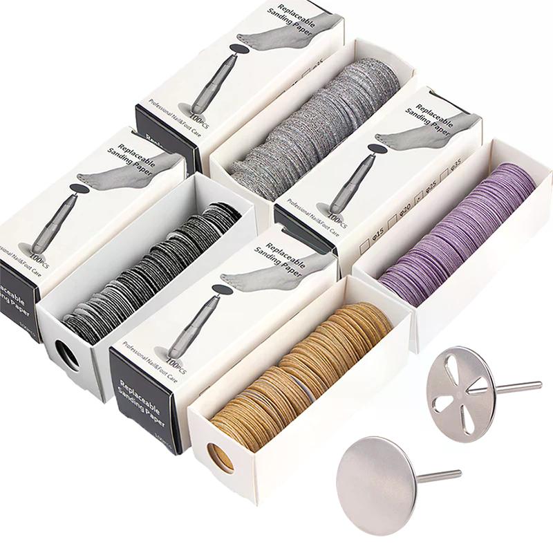 Сменные диски для педикюра, наждачная бумага, полировка, удаление огрубевшей кожи стоп, мозолей, напильник для пяток, металлические электрические инструменты для педикюра