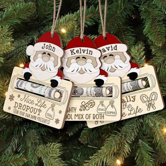 Забавный держатель для денег, подвесная подвеска с шнурком, легко подвешиваемая денежная карта, аксессуары для подвешивания рождественской елки