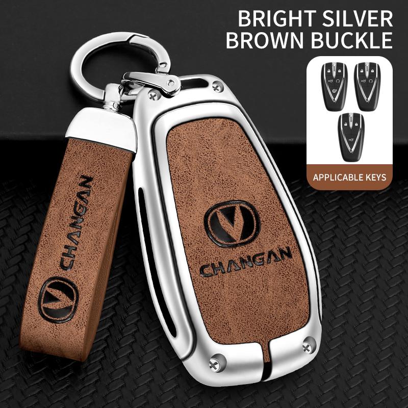Car Key Case Shell Auto Emblem Keychain Ring For Changan CS75 Plus CS95 CS35 CS15 CS85 Alsvin CS55 Eado CS15EV CX20 CX70 Raeton