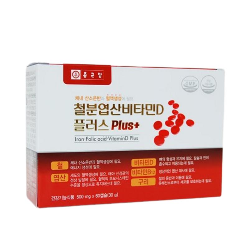 Chong Kun Dang Iron Folic Acid Vitamin D Plus, 60 tablets, 3 units