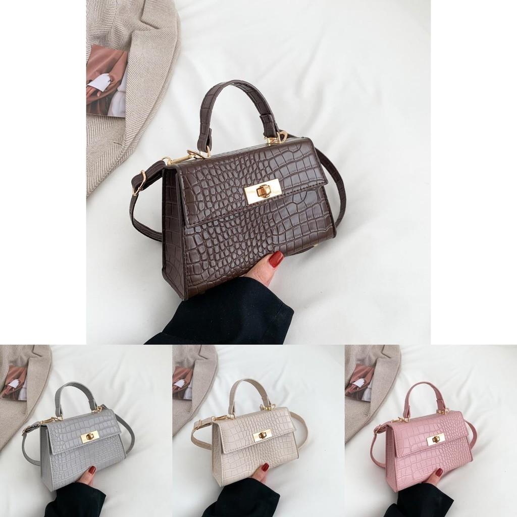 Trendy Street Style Pu Shoulder Bag For Women In Grey Pink Brown And Ivory