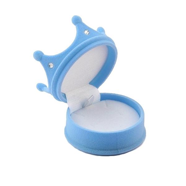 Прекрасная Корона Форма Бархатная Шкатулка Для Драгоценностей Свадебное Обручальное Кольцо Коробка Дисплей Подарочная Коробка Держатель