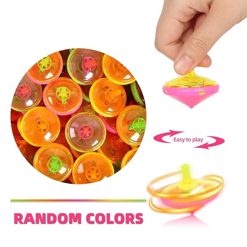 12/24 Pcs Fun Led Luminous Spinning Top For Kids Birthday Halloween Christmas Carnival Party Favors Pinata Fillers Kids Rewards