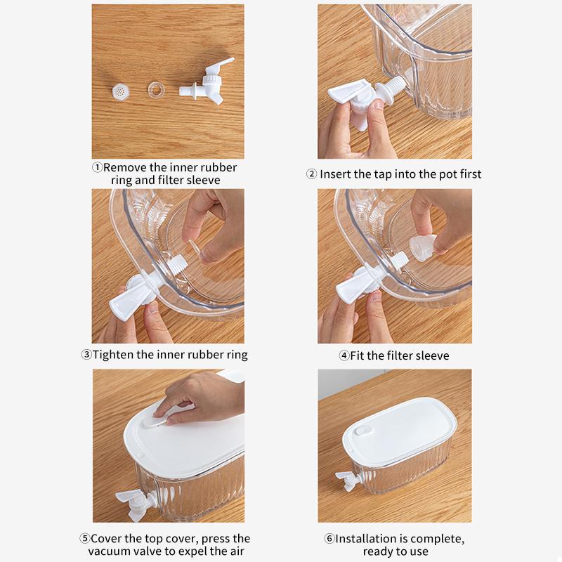 Бутылка с холодной водой, чайные горшки, диспенсер, кувшин-фонтан с краном, чайник, кувшин для сока, горшок для напитков, посуда для напитков, пластиковая банка для холодильника