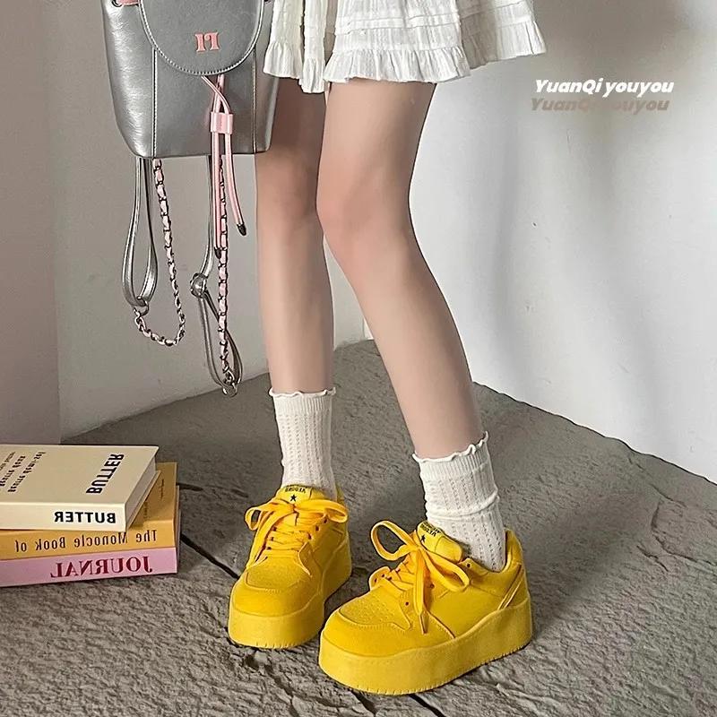 Модные популярные женские туфли для скейтбординга на весну/осень, модные и трендовые повседневные туфли на толстой подошве, удобные спортивные туфли