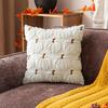 Decorative Pillow Case Embroidery Maple Leaves Pumpkin Pattern Pillow Cover Removable Easy To Clean Washable Throw Pillow Case