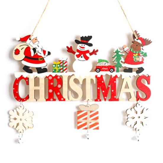 Christmas Wood Door Elk Outdoor Sign Santa Gnome Snowman Indoor Decoration Front Door Wall Hanging