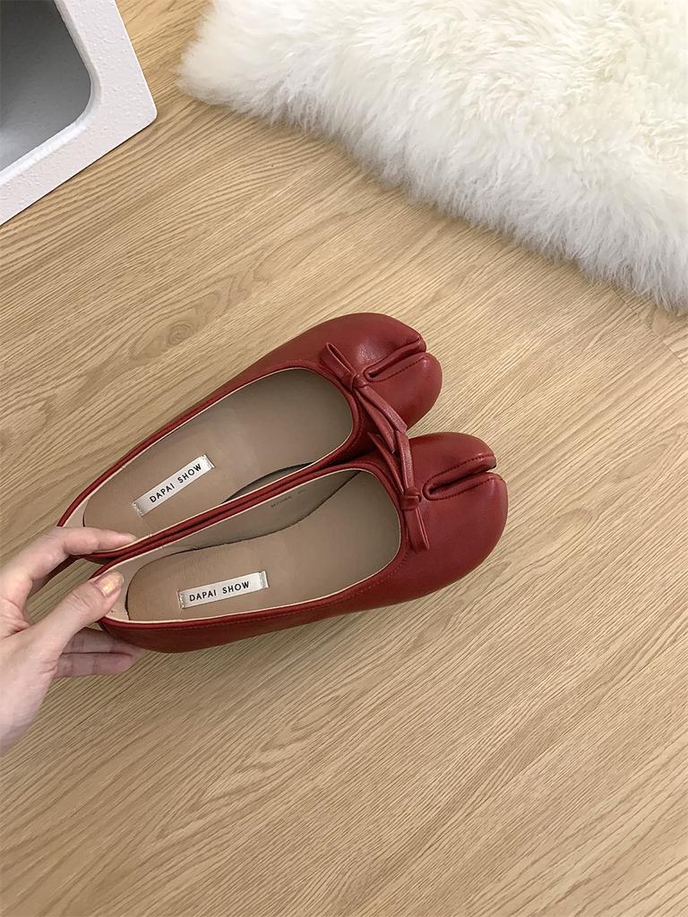 Модные IPPEUM Женские Таби Туфли Красные С Раздельным Носком Балетки 2024 Новые Мэри Джейн Балерины Zapatos Mujer