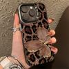 Графический защитный чехол IMD для iPhone 17 16 15 14 Pro Max XS 13 12 11 7 8 Plus 16E 17 Air с рисунком Бабочка и Леопард