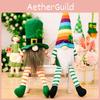 Adorable Saint Patrick's Day Plush Doll With Green Leaf And Rainbow Design For Festive Decor
