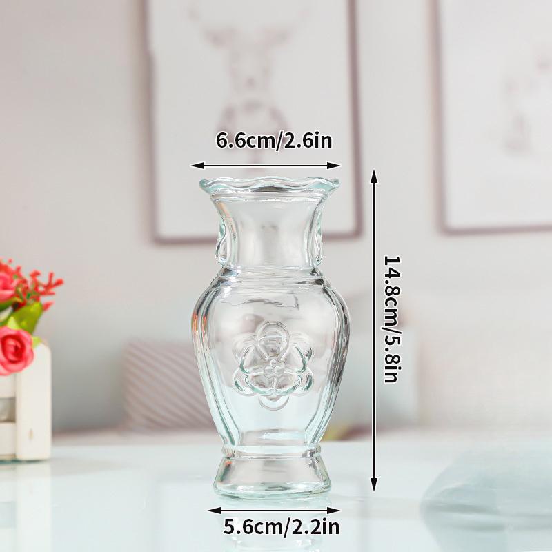 Gradient Glass Vase with Geometric Faceted Design Flower Vase for Wedding Centerpiece Arrangements Home Office Decor Floreros