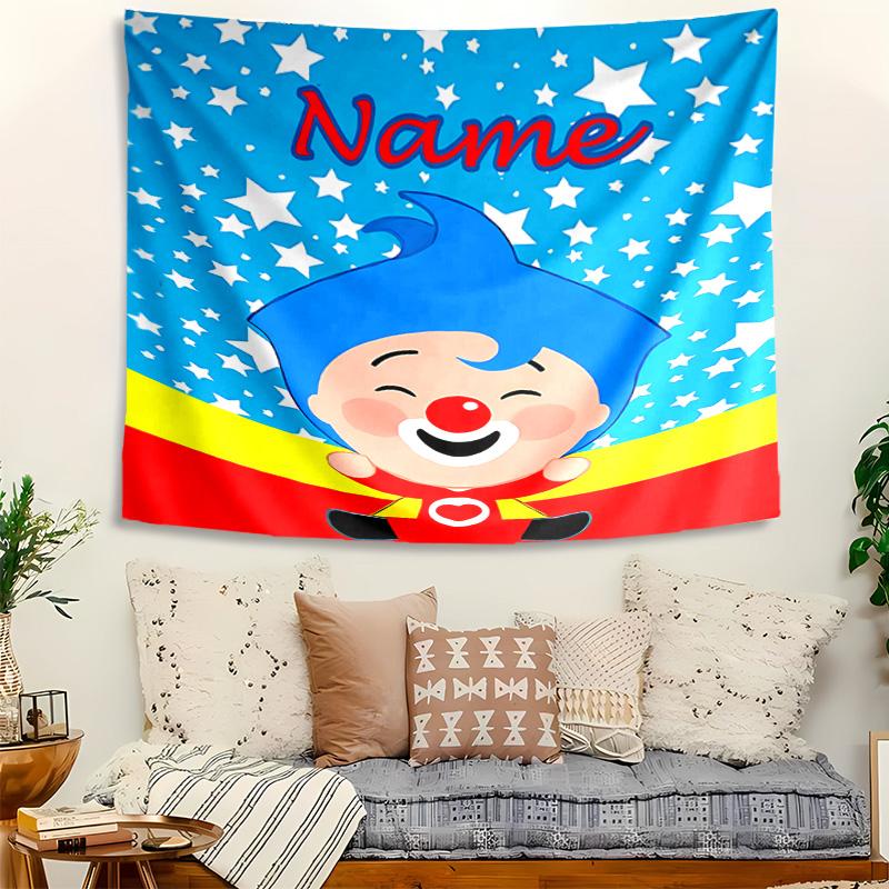 Personalized plim plim Background Tapestry,Custom Name Birthday Party,Multifunctional Wall Decoration for Home Decor,Various Occasions