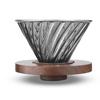ESTVLB Кофейная воронка V60 Воронка 02 Термостойкий стеклянный деревянный держатель Кофейный сервиз для 2-4 человек Конический кофейный фильтр