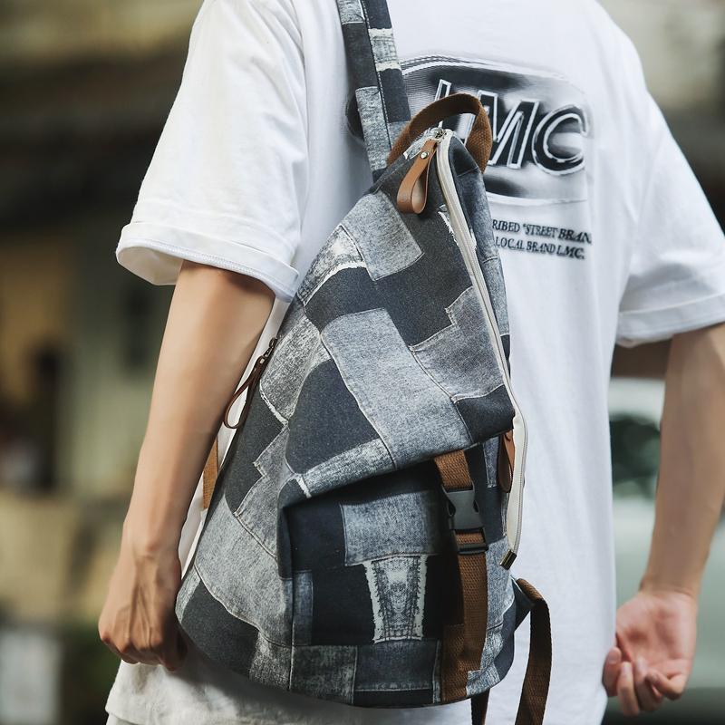 Джинсовый женский рюкзак с цветными блоками, мужские клетчатые рюкзаки, большая вместительная сумка на плечо, студенческая школьная сумка