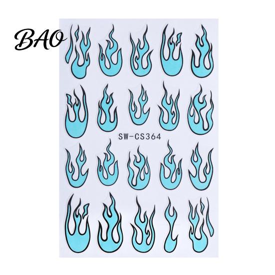 Nail Art Accessories Women Stickers for Autumn Halloween, Pumpkin Spider Web Skull Flame Decals Manicure Decal, DIY Supplies Holiday Party Decal
