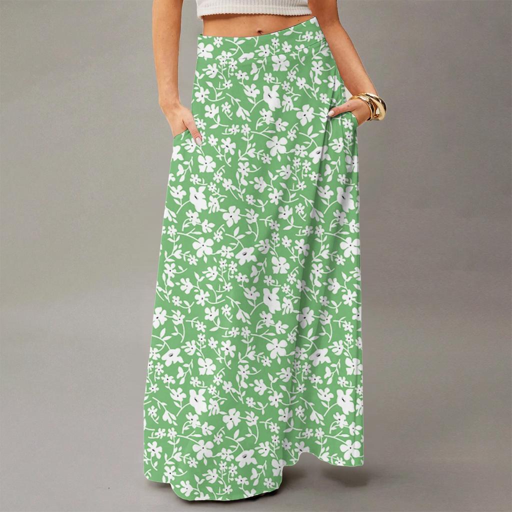 Women's Flowing Maxi Dress Regular Casual Summer Floral Print Bohemian Skirt