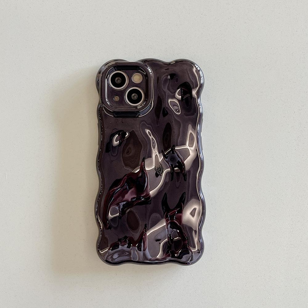 3D чехол для телефона с узором «Пузырьковая волна» для iPhone 17 Air 16 15 14 13 12 11 Pro Max 14pro Гальванизированный Мягкий Ударопрочный Задний чехол
