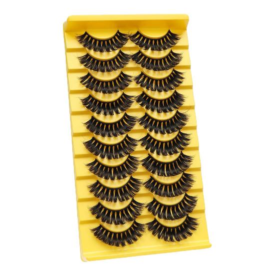 Eyelashes 3D Effect Realistic Curled Russian Volume Eyelashes Makeup Prop Daily Life