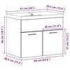 Wall Mounted Bathroom Cabinet with Drawers Wood Based Material