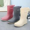 Rain Boots for Women Fashion Spring and Autumn Mid-tube Rain Boots for Outdoor Wear Adult Overshoes Rubber Shoes Work Water Shoes