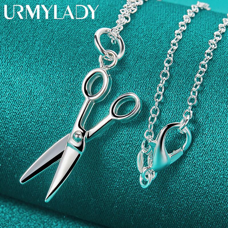 Ожерелье-ножница из стерлингового серебра 925 пробы, 18-дюймовое ожерелье, модные ювелирные изделия