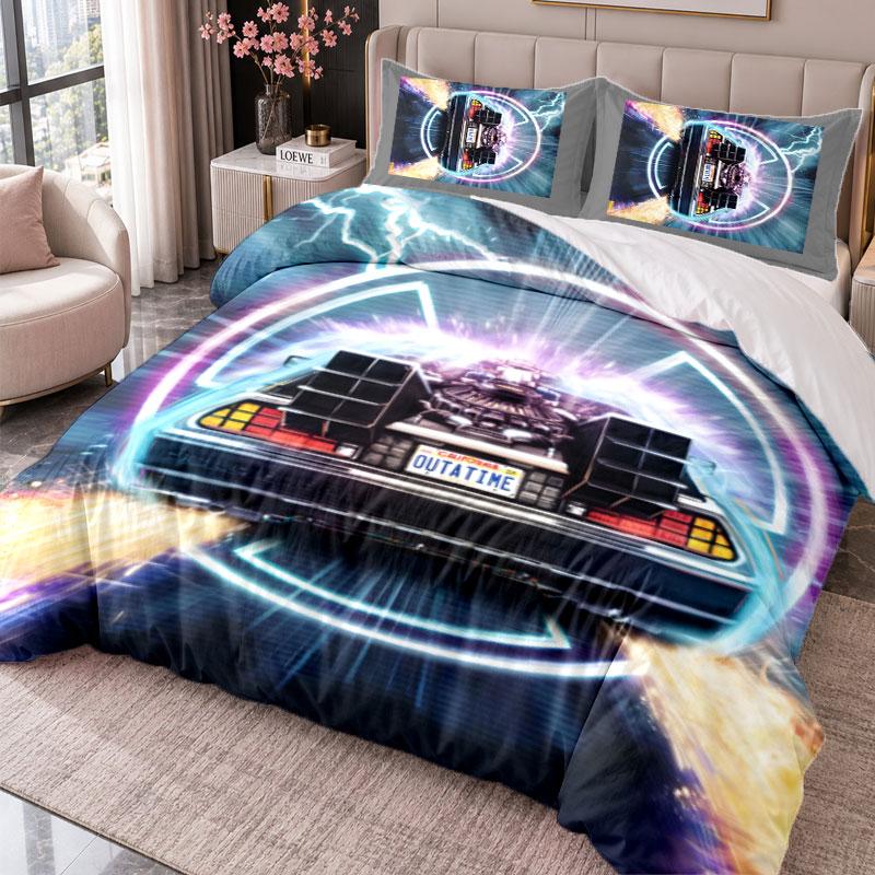 Back to the Future 3Pcs Bedding Set Duvet Cover With Two Pillowcases For Bedroom Home Decoration