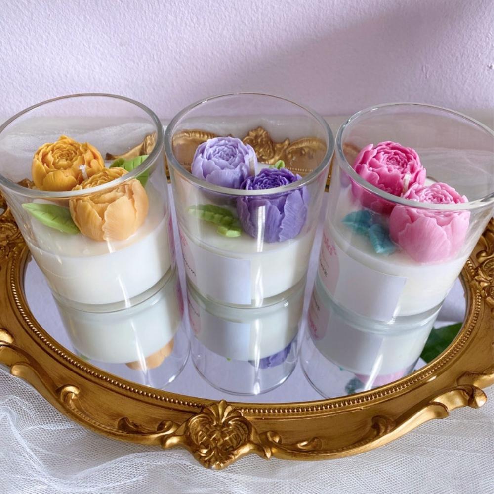 Силиконовая форма для свечей в виде бутонов пиона, инструмент для изготовления свечей с ароматом розы, листья, смола, формы для поделок ручной работы, свадебный декор, подарки своими руками