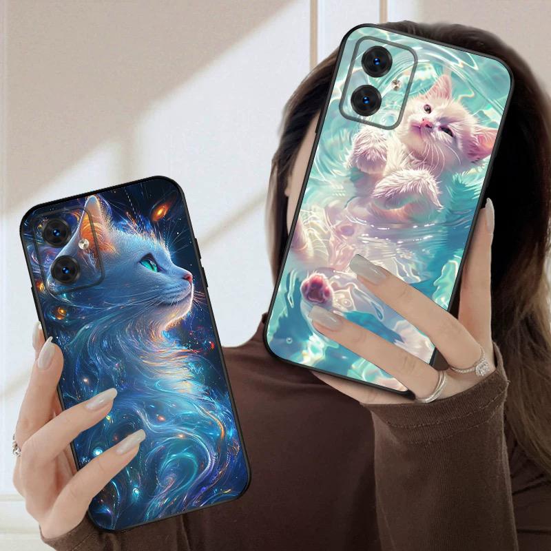 Кот в воде Для Moto Edge 40 50 Neo 5G E 14 15 G04 G05 4G G24 G34 G35 G54 POWER G55 G75 G84 85 силиконовый мягкий чехол для телефона