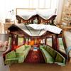 Steam Engine Duvet Cover Set Transportation Old Train King Queen Full Size Polyester Bedding Set for Teen Boys Adult Living Room