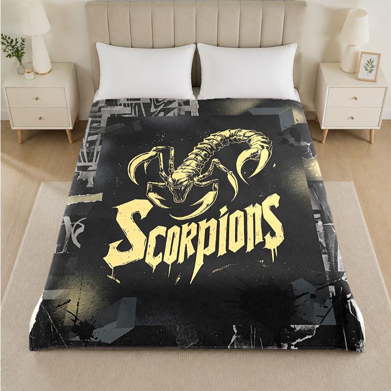 Scorpions Print Flannel Blanket Cozy Lightweight Plush Throw Blanket For Bed Sofa Household Use