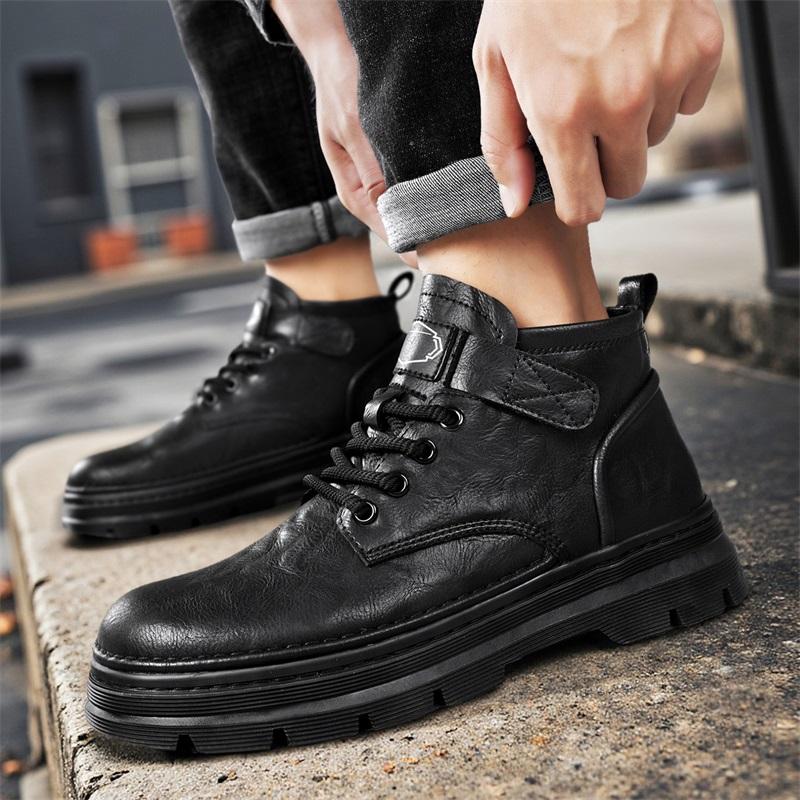 Мужские ботинки Прочные зимние ботинки Удобные нескользящие ковбойские ботинки для пожилых людей Мужские повседневные уличные кроссовки